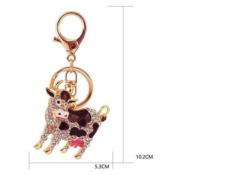 Classic Style Cows Alloy Inlay Rhinestones Women’s Keychain