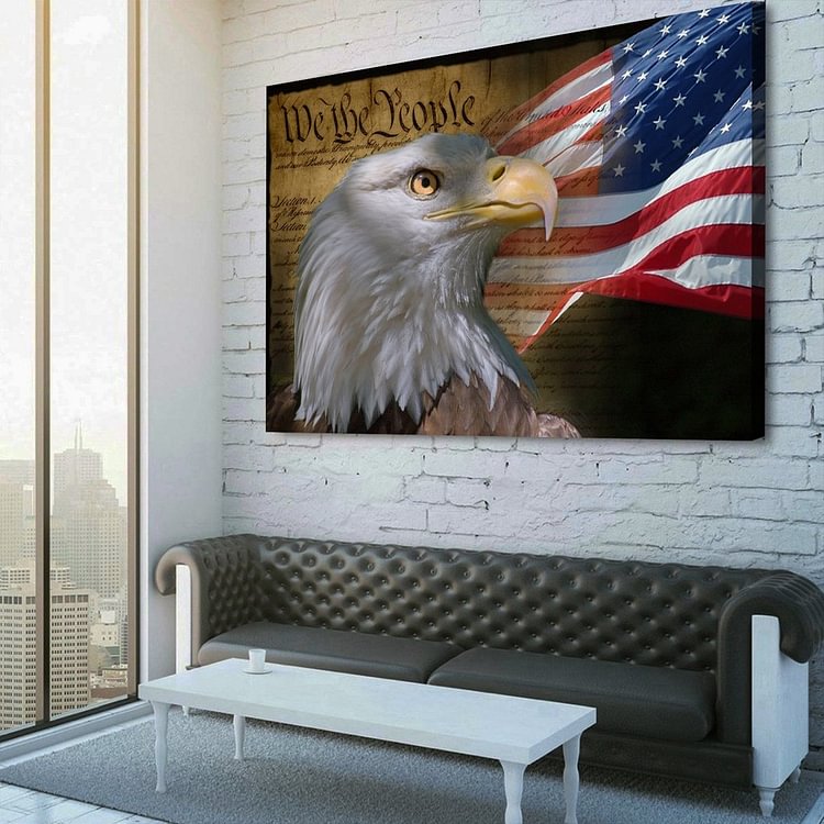 Declaration of Independence American Eagle Canvas Wall Art