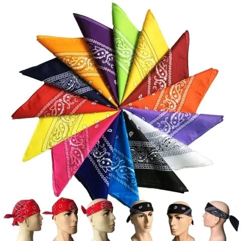 Pornhint Fashion Unisex Bandana Scarf Hip Hop Hiking Headscarf Wrist Wraps Magic Square Kerchief Cashew Print Hair Accessories