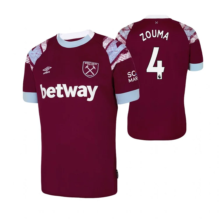 West Ham Kurt Zouma 4 Home Shirt Kit 2022-2023