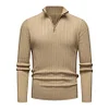 Men's Stylish Half-Zip Ribbed Sweater by Inlyline