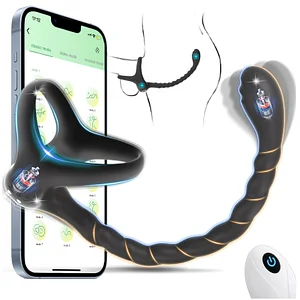 Lock Sperm Ring And Anal Plug App Wireless Remote Control Prostate Massager