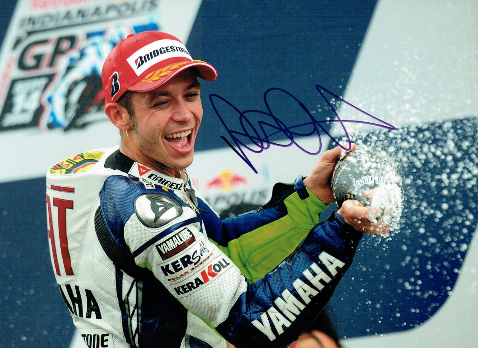 VALENTINO ROSSI Autograph SIGNED RARE 16x12 Yamaha Photo Poster painting AFTAL COA The Doctor 46