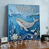 DIY Pearl Painting Whale for Home Wall Decor with Frame(30*30cm)