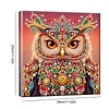 Regenbogenverzierte Eule speziell geformte 5D-DIY-Teilbohrer-Diamanten-Punkte, Edelstein-Kunst-Kits mit Rahmen, Diamanten-Gem&auml;lde, Edelstein-Kunst 29x