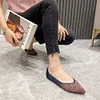 Gioiacombo&trade; Scarpe casual piatte a punta in maglia