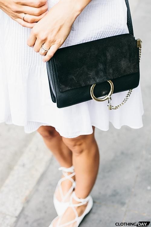 Patchwork  O Ring Chains Shoulder Bags