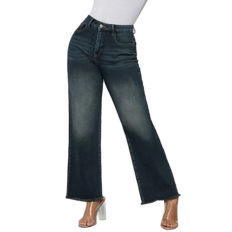 Woherb Vintage Women Wide Leg Pants Loose And Slim Cat Beard Monkey Jeans-Outfit Ideas