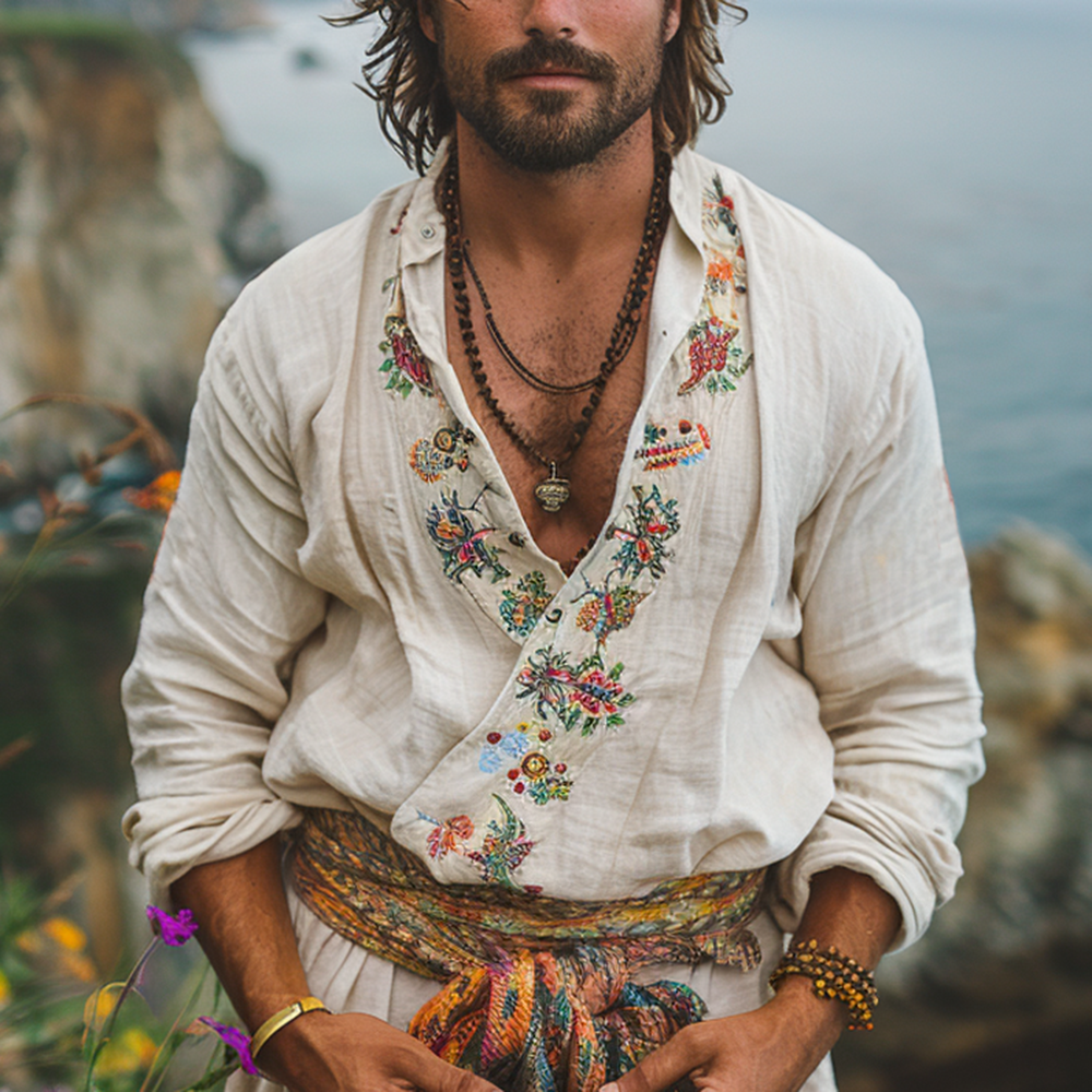 Bohemian Style Embroidered Shirt-inspireuse