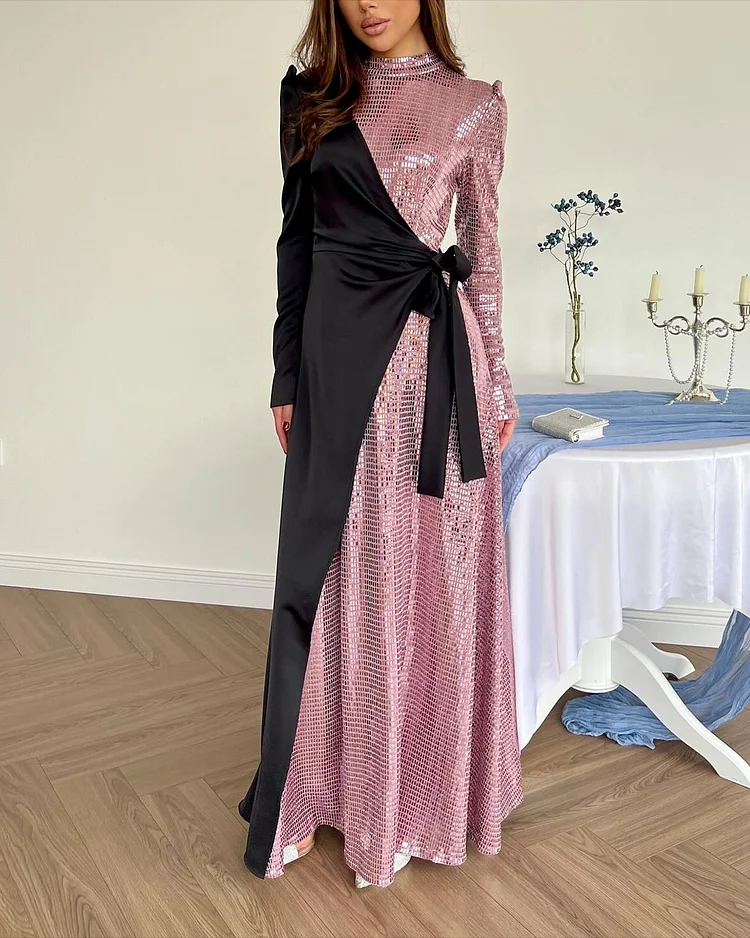 Women's Round Neck Sequin Dress