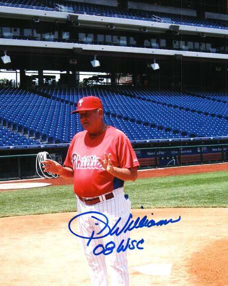 Signed 8x10 JIMY WILLIAMS Philadelphia Phillies Autographed Photo Poster painting - COA