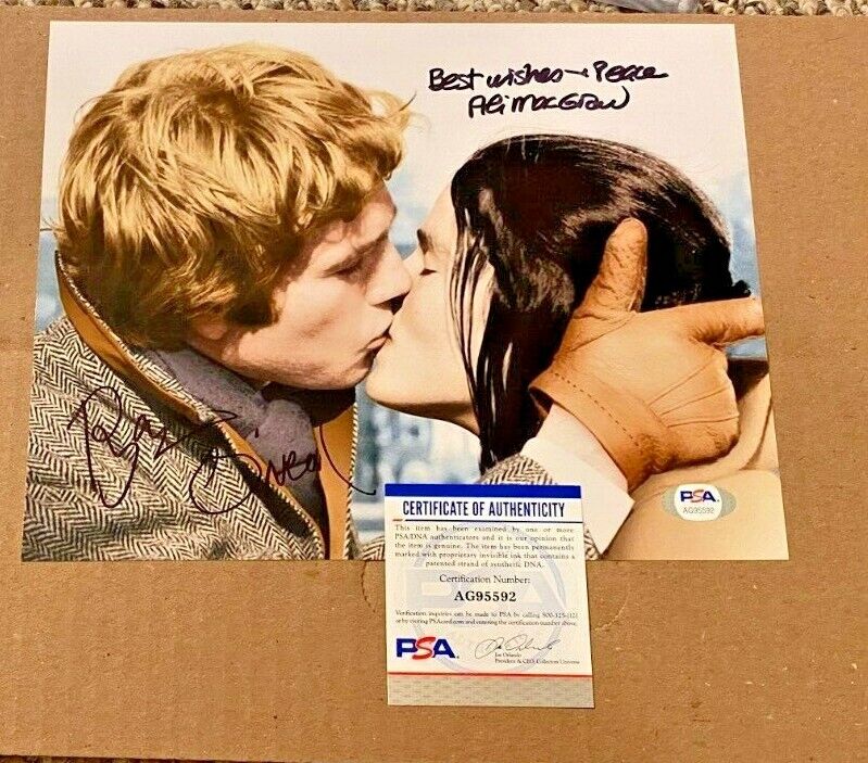 RYAN O'NEAL& ALI MACGRAW SIGNED LOVE STORY 8X10 Photo Poster painting PSA/DNA CERTIFIED #3