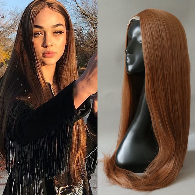 Long Straigh Wigs Orange Blonde Black Daily Wigs US Mall Lifes