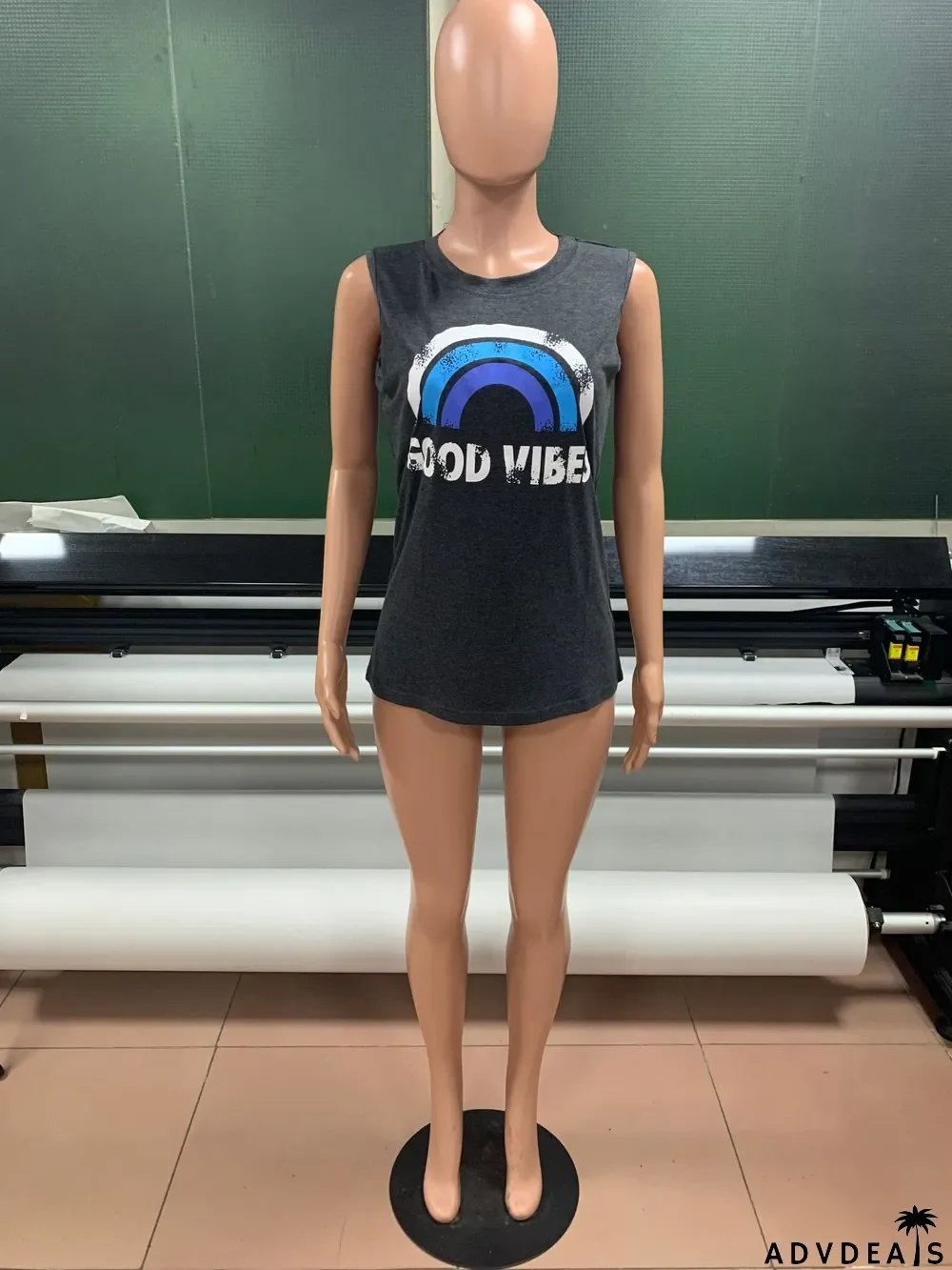 Summer Women'S Tank Top Letter Print Round Neck Sleeveless T-Shirt