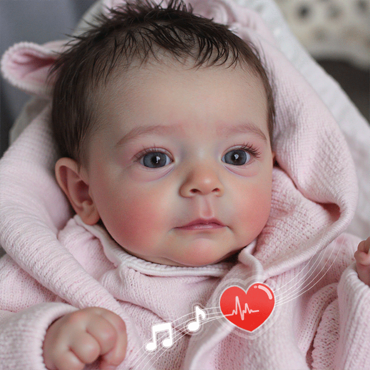 [3-7 Days Delivery][Heartbeat Coos🔊 & Breath] 18" Real Lifelike Cute Awake Reborn Newborn Doll Named Alica with Brown Hair