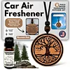 Personalized Car Air Freshener, Wood Diffuser and Fragrance Oil Set, Custom Message, Rearview Mirror Charm, Tree, Auto Accessory for Men or Women (Mountain Rain)
