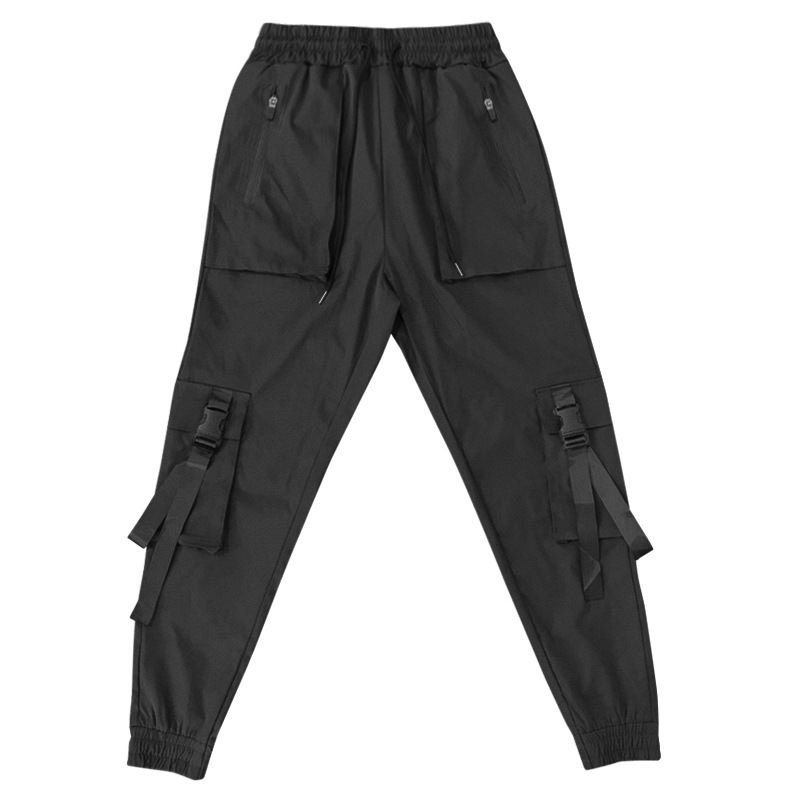 Gamesnears college outfits Techwear Cargo Pants Men Harajuku Cargo Trousers Male Hip Hop  Loose Casual Streetwear Japanese Men Clothing Ribbon