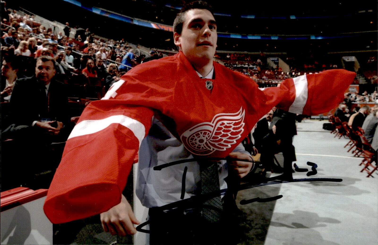 Dominic Turgeon SIGNED 4x6 Photo Poster painting DETROIT RED WINGS