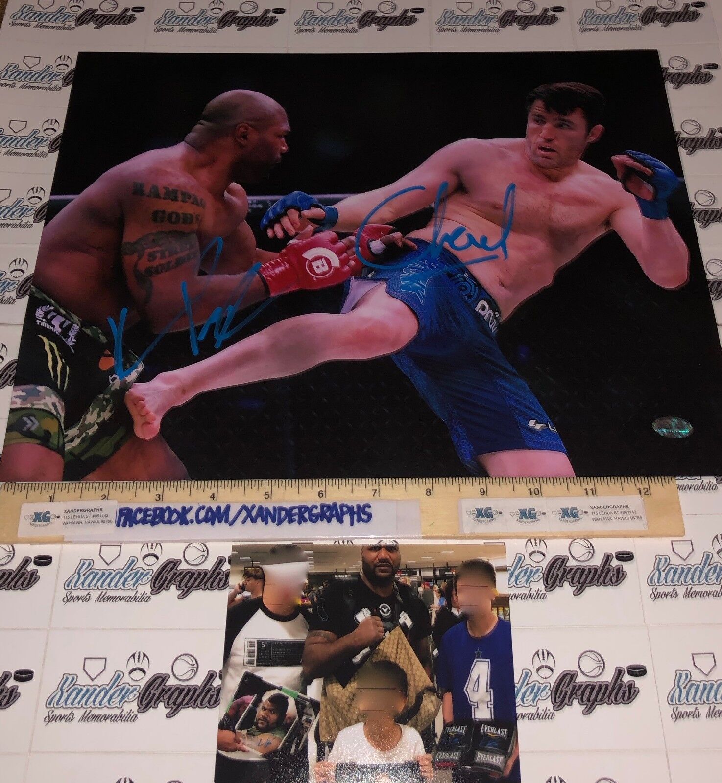 QUINTON RAMPAGE JACKSON & CHAEL SONNEN UFC MMA SIGNED 11X14 Photo Poster paintingGRAPH-PROOF COA