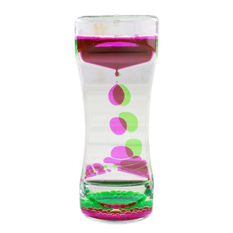 Double Color Sand Hourglasses Colorful Liquid Timer Anxiety Relief Liquid Motion Timer Bubble Timer Oil Hourglaslock Home Decor