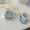3PCS Blue Cream Rhombus Pattern Elasticity Hair Bands Set