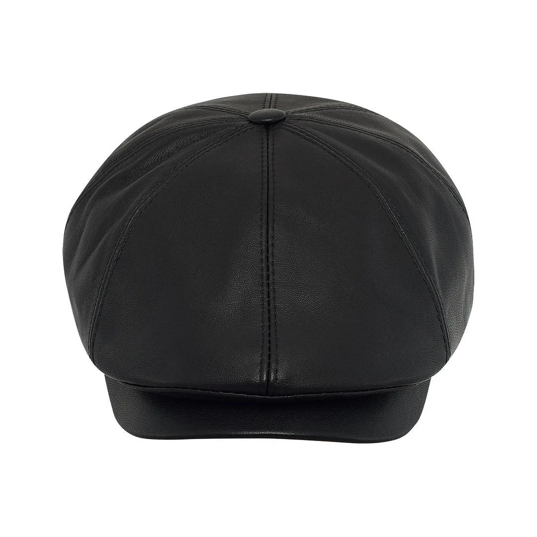 PEAKED CAPS TONY LEATHER Gatsby 8 Panels Flat Ivy Cap