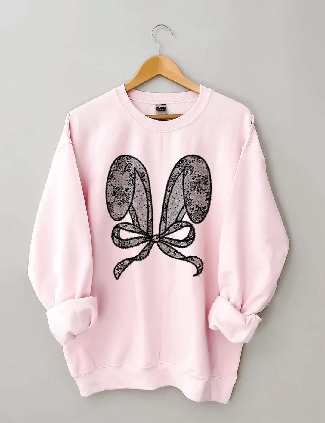 Bunny Ears With Bow Lace Sweatshirt