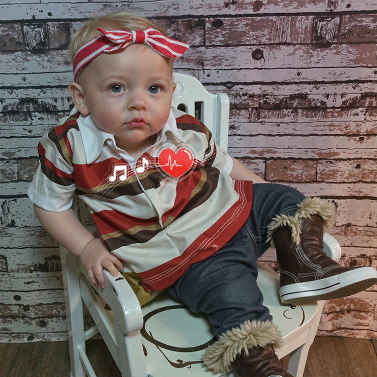20" Reborn Baby Boy Doll with Blonde Hair,Toddler Boy Named Barney with Heartbeat💖 & Sound🔊