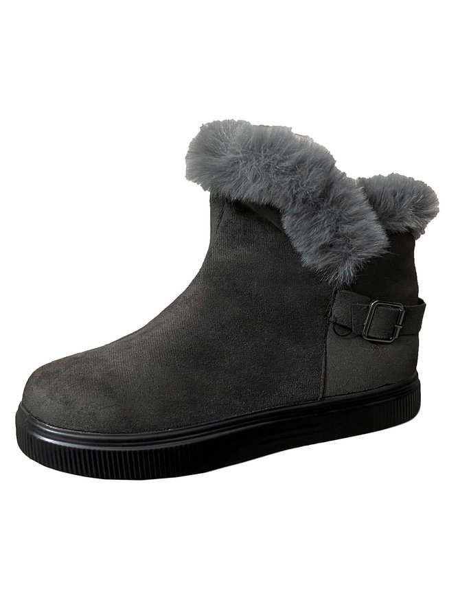 Simple Stitching Plus Velvet Warm Short Ankle Boots CS152- Fabulory