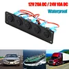 Waterproof 5 Gang Blue LED Rocker Switch Panel 12V 20A 24V 10A for Car Boat