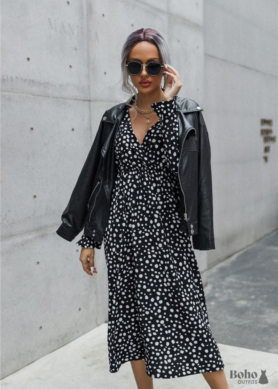 Polka Dot Women black Dress
