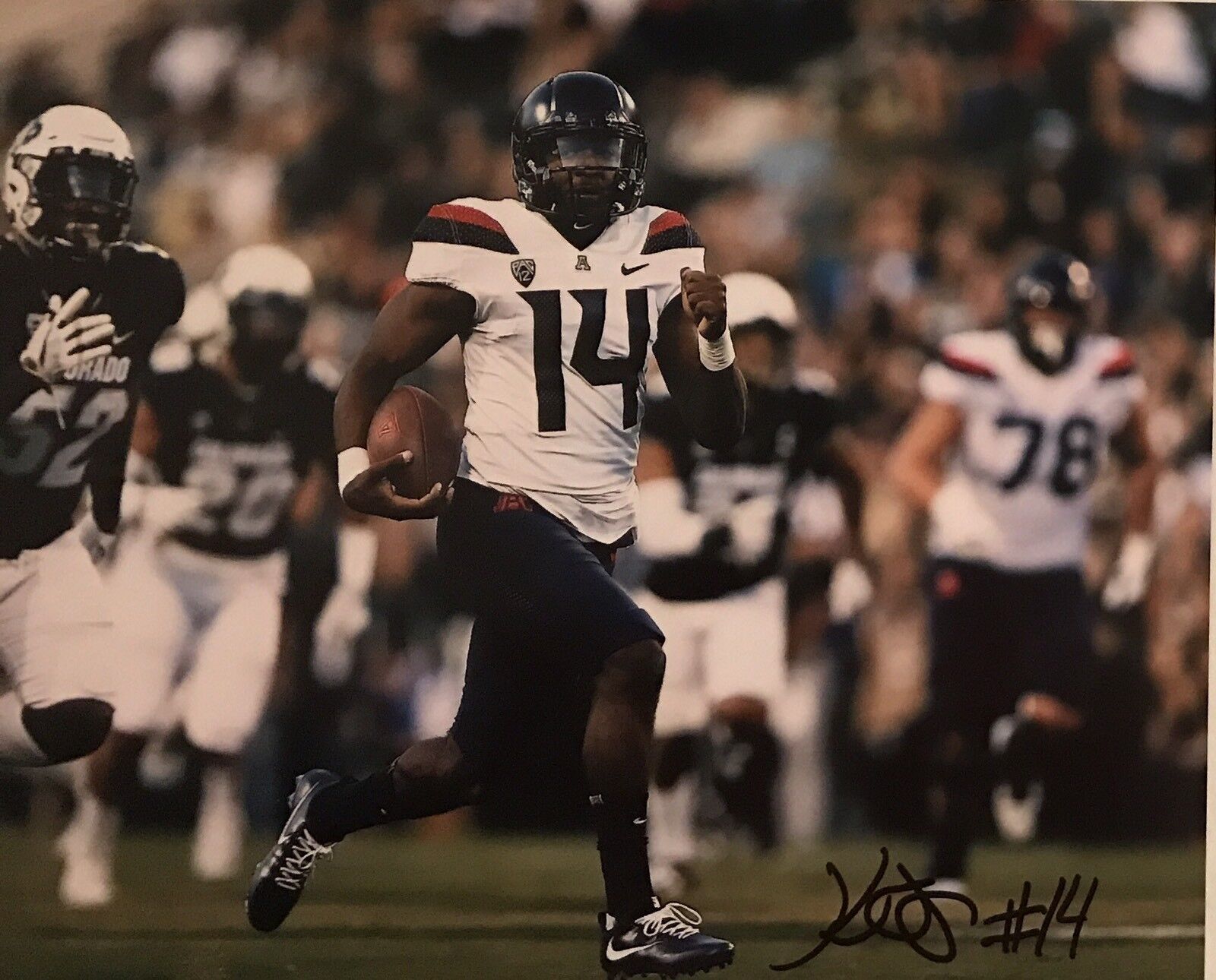 Khalil Tate Signed Autographed Arizona Wildcats 8x10 Photo Poster painting Highlight Reel Coa