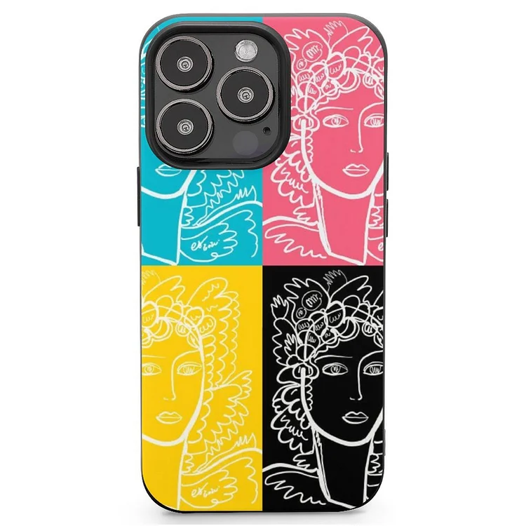 Cmyk Pop Art Portrait Of... Mobile Phone Case Shell For IPhone 13 and iPhone14 Pro Max and IPhone 15 Plus Case - Heather Prints Shirts