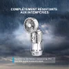 Lampe de camping LED &agrave; chargement solaire portable avec ventilateur r&eacute;glable