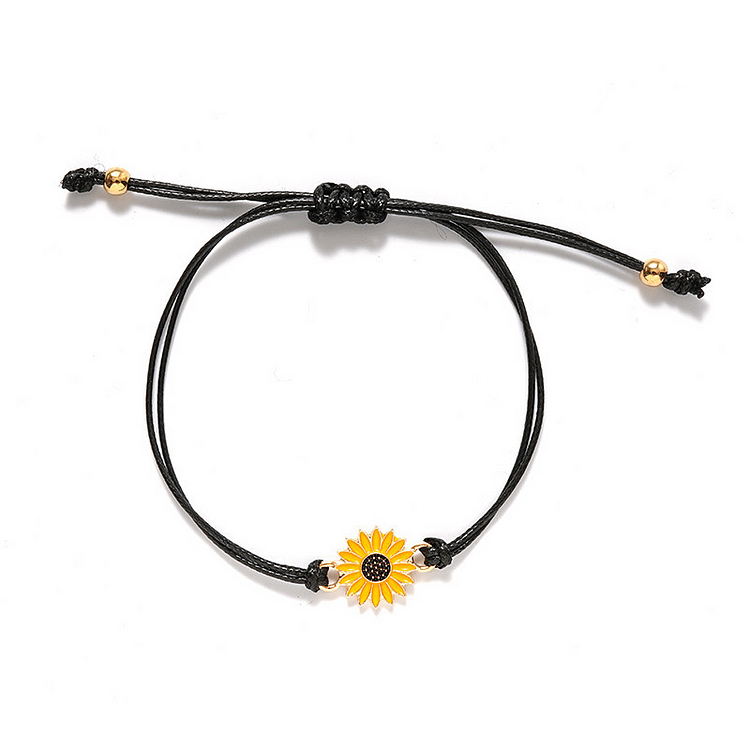 Mayoulove friendship card bracelet, sunflower bracelet-Mayoulove