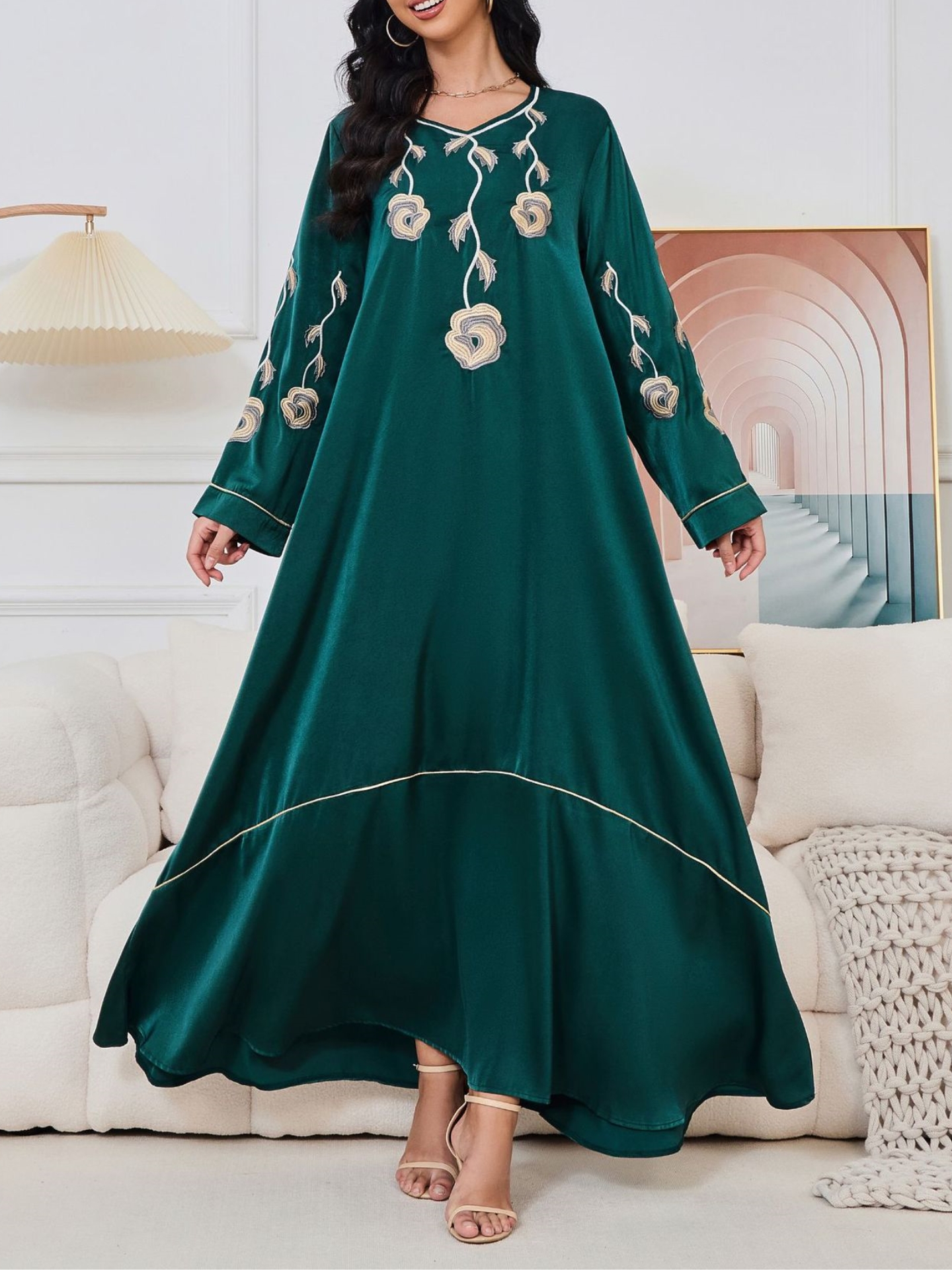 Elegant Loose Casual Embroidered Dress | Oxredo Shop Ramadan Sale