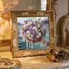 Seaside Pansy Beaded Bouquet Special Shaped 5D DIY Partial Drill Diamond Painting Kits for Adults Beginners Home Decor Diamonds Dots Gem Art Kits 11.81 X11.81inch