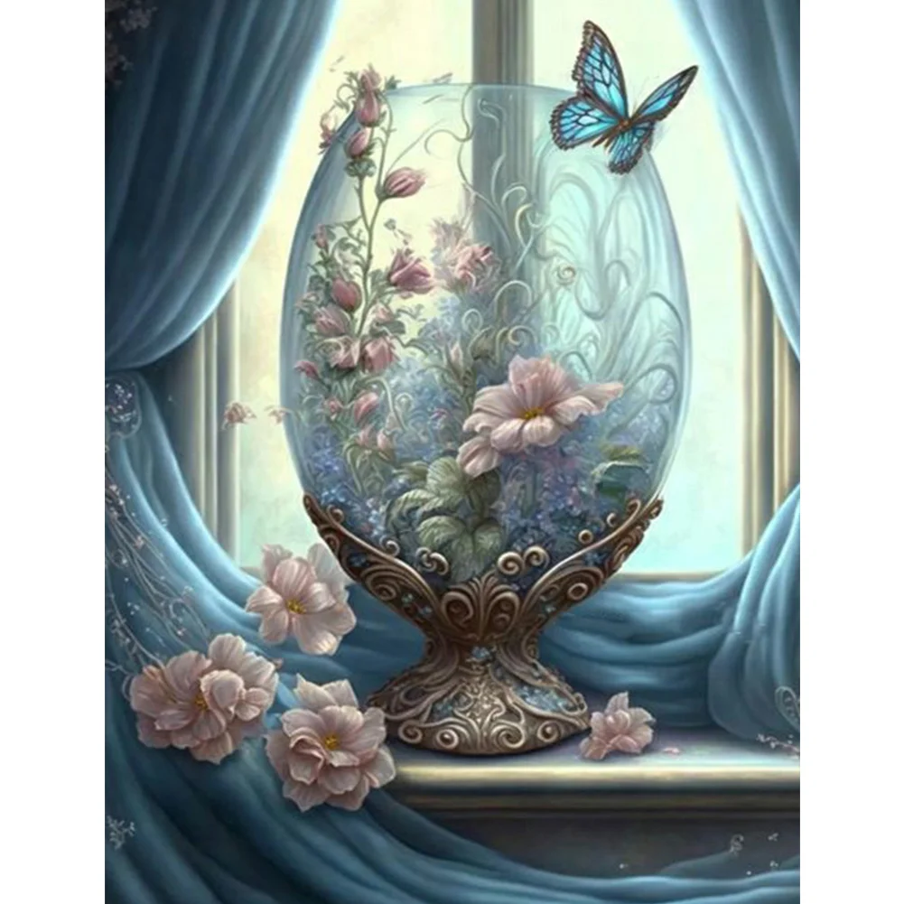 Diamond Painting - Full Square Drill - Flower Butterfly Cup(Canvas|30*40cm)