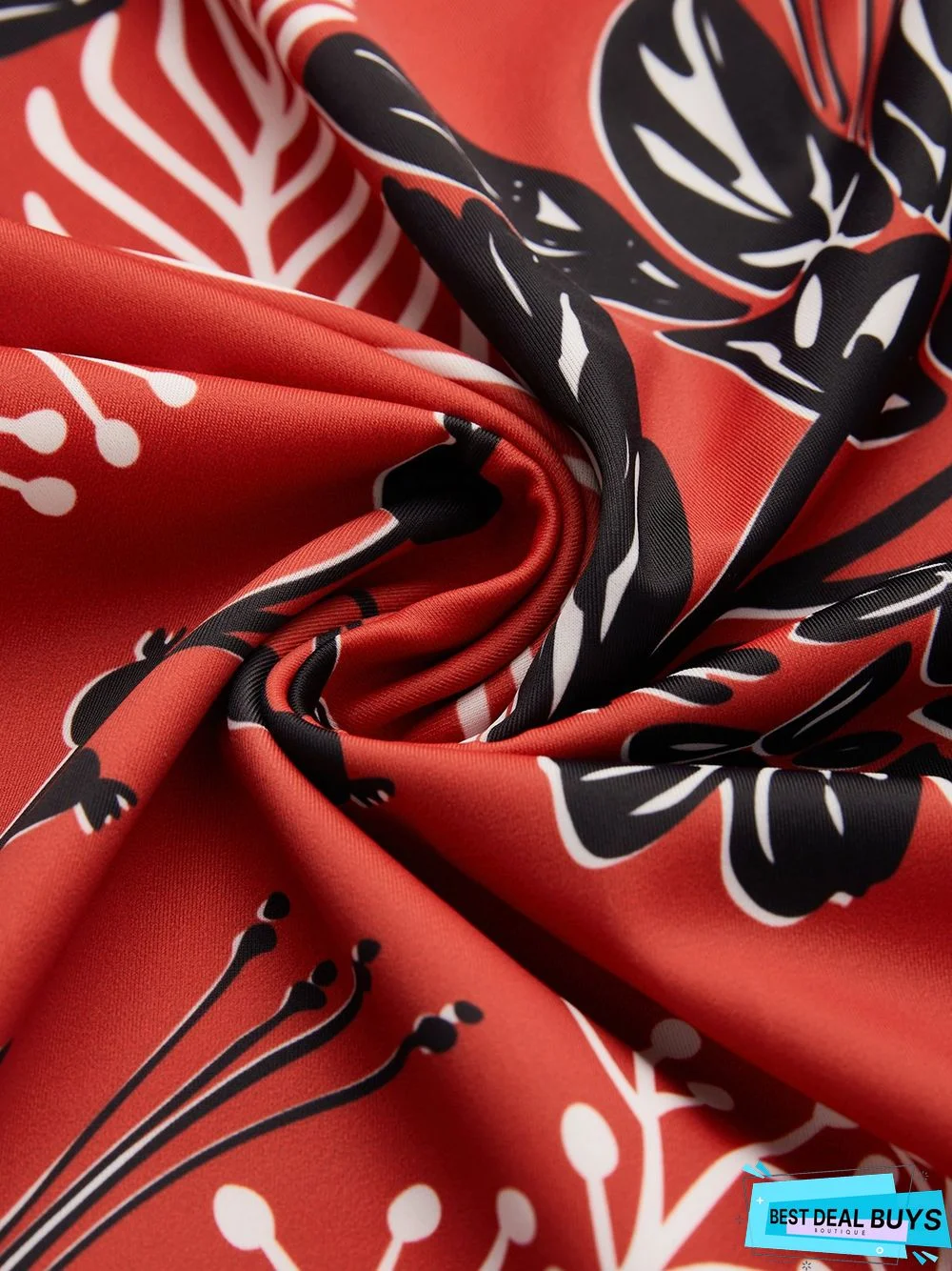 Ethnic Floral Printing Scoop Neck Tankinis Two-Piece Set