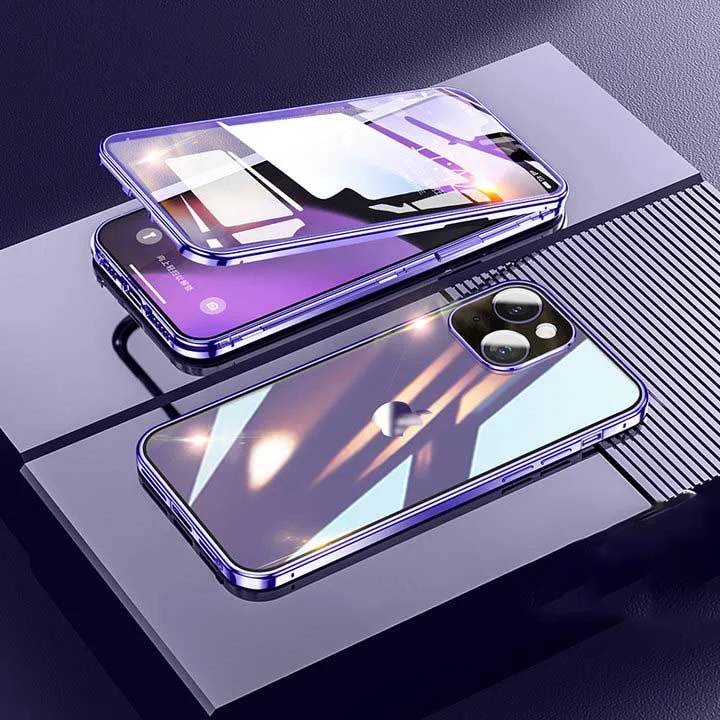 Neue magnetische doppelseitige Handyhülle aus gehärtetem Glas für die iPhone 14-Serie