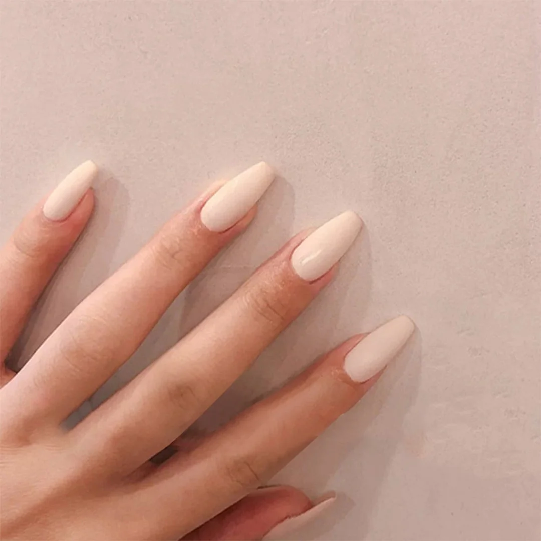 24Pcs Detachable French False Nails Ballerina Wearable Artificial Stiletto Fake Nails DIY Press Glue Full Cover Coffin Nail Tips