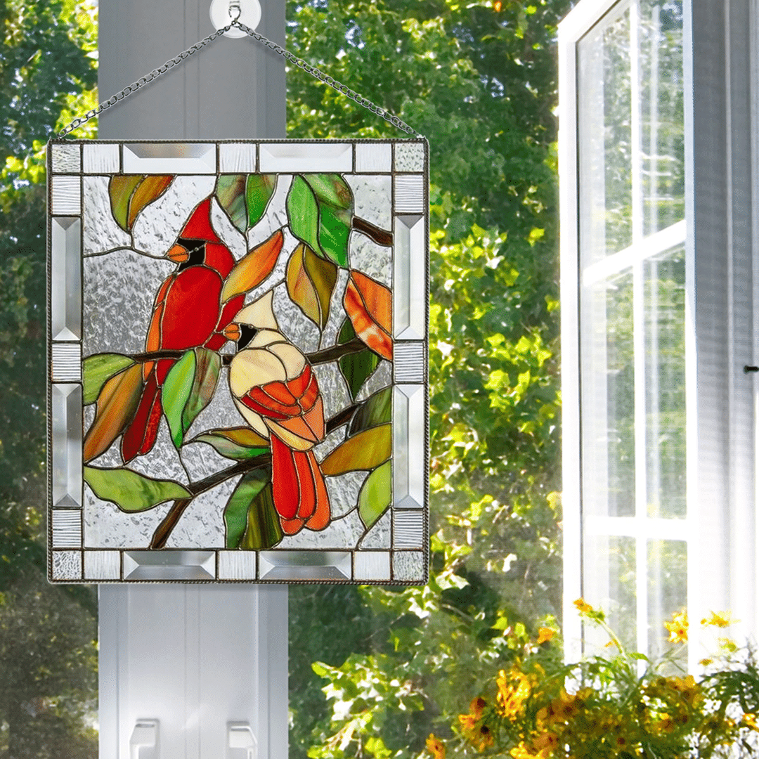 Red bird Stained Glass Decoration