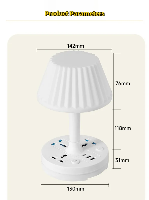 Multifunctional Desk Lamp Charging Multi-hole Socket Night Light