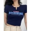 90s Logo Print Crop Top