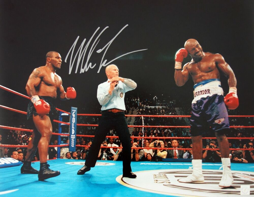 Mike Tyson Autographed 16x20 Biting Holyfield ASI Proof