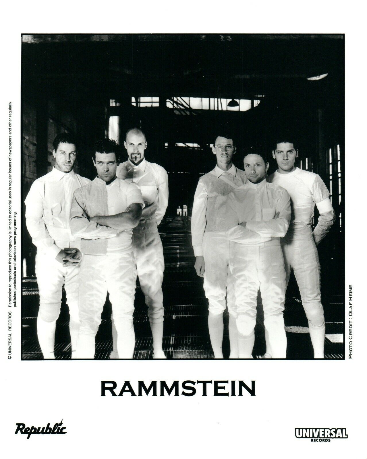 RAMMSTEIN Heavy Metal Music Band 8x10 Promo Press Photo Poster painting Universal Records