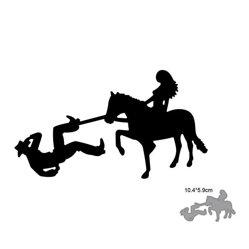 Crafts Metal Cutting Dies Cut Die Mold man Woman Riding Horse Decoration Scrapbooking Dies Knife Mould Blade Punch Stencils Dies