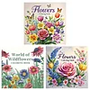 3PCS Wildflowers Coloring Book Set Mindfulness Art Books for Adults 