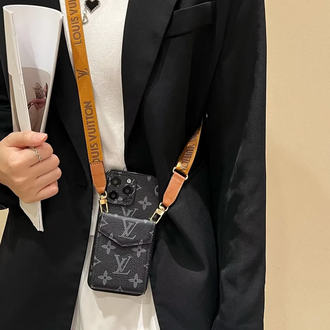 Elegant LV crossbody monogram canvas wallet Gucci Ophidia GG Apple iPhone case