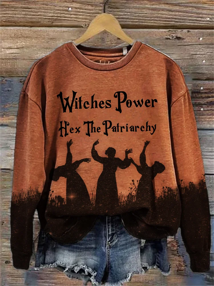 Comstylish Halloween Witches Power Hex The Patriarchy Feminism Sweatshirt